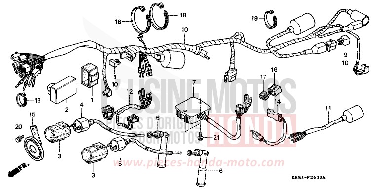KABELBAUM von CB1300 Super Bold'or ABS MAGNA RED (R201) von 1996